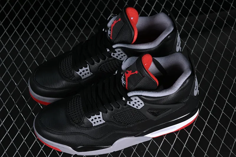 All categories Air Jordan Jordan series basketball shoes Air Jordan 4 pure original Air Jordan 4 Retro "Bred Reimagined" AJ4 Joe 4 black red FV5029-006